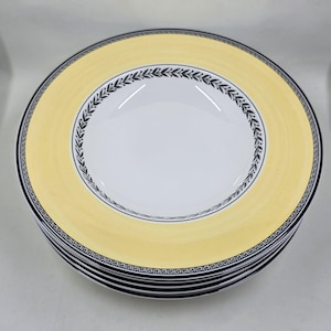 Villeroy & Boch Yellow Audun Fleur Rim Suppenschüssel Set mit 5 Stück aus Porzellan