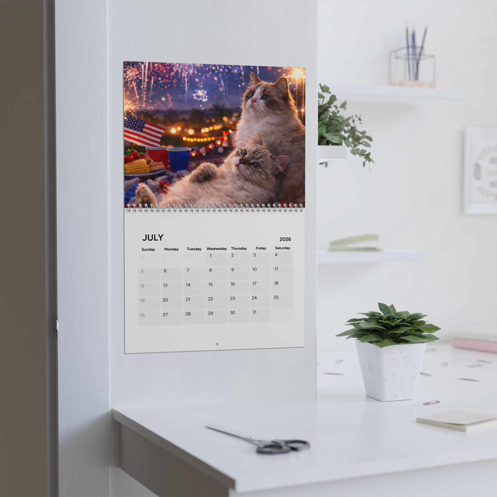 Cat Calendar 2026 | Ragdoll Cat Wall Calendar, Cute Cat Calendar. 12 ...