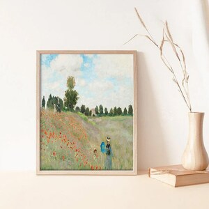 Claude Monet - The Poppy Field - Famous Paintings - Vintage Art Poster - Classic Print - Home Wall Decor