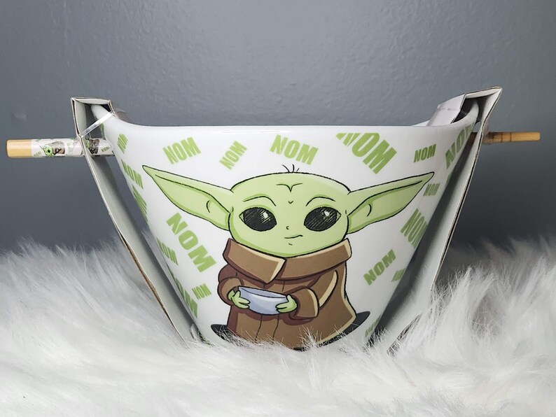 Baby Yoda Ramen Bowl & Chopsticks Disney Star Wars Etsy