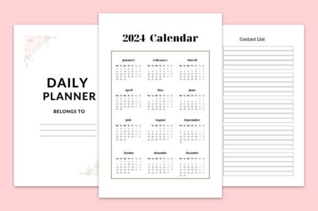 2024 Daily Planner, 2024 Digital Planner, Digital Planner, Task