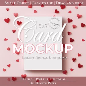 Maqueta de tarjeta versátil de 5x7 para ocasiones especiales: invitación de boda, día de San Valentín, día de la madre, maqueta de invitación, maqueta simple