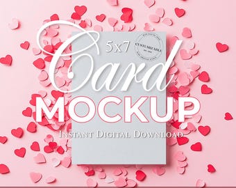 5x7 Valentine Card Mockup, Invitation Card, Greeting Card, Wedding Invitations, Mother Day, Simple Mockup, Romantic Greeting, Minimal Mockup