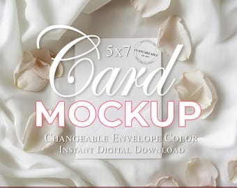 5x7 Valentine Card Mockup, Invitation Card, Greeting Card, Wedding Invitations, Mother Day, Simple Mockup, Romantic Greeting, Minimal Mockup