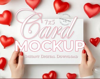 5x7 Valentine Card Mockup, Invitation Card, Greeting Card, Wedding Invitations, Mother Day, Simple Mockup, Romantic Greeting, Minimal Mockup