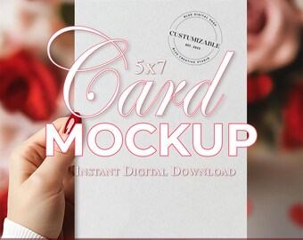 5x7 Valentine Card Mockup, Invitation Card, Greeting Card, Wedding Invitations, Mother Day, Simple Mockup, Romantic Greeting, Minimal Mockup