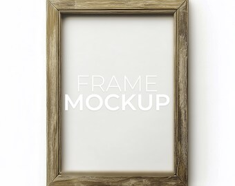 A4 Wooden Frame Mockup | Frame with Mat | Poster Mockup | A4 Wood Frame | Realistic Mockups | A4 Frame | Picuture Frame | White Frame Mockup