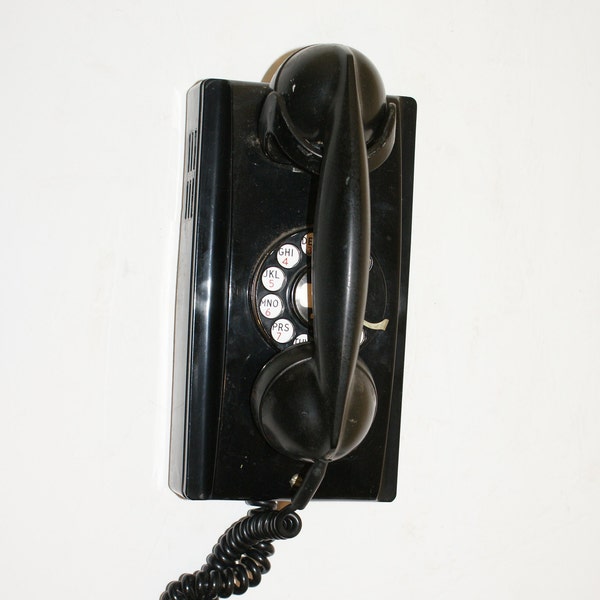 Antique 1940s Rotary Wall Telephone - Fully Functional/Works - Must see full description
