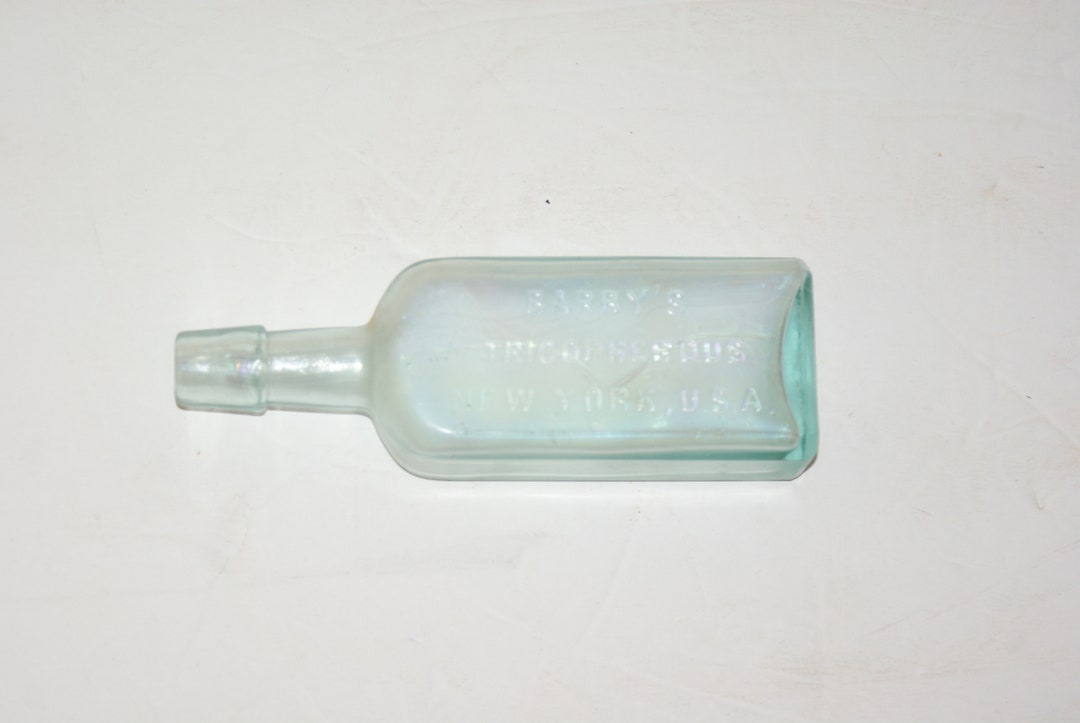 Antique Bottle Barry's Tricopherous Syrup New York USA Etsy