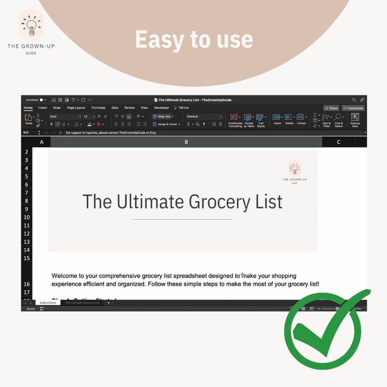 CUSTOMIZABLE Printable Grocery List Template Meal Planning & Shopping ...