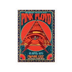 Pink Floyd Sticker - Retro Rock Band Vinyl Decal for Laptop, Guitar Case, Water Bottle - Music Lover Gift, Classic Rock Fan Merch, Vintage