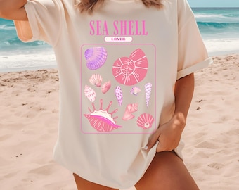 Sea Shell Lovers T-Shirt, Beach Tee, Ocean Enthusiast Shirt, Coastal Vibes Top, Summer Shell Collection, Seashell Graphic Tee