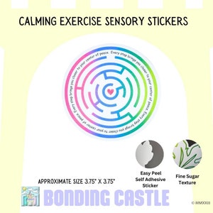Adesivi sensoriali calmanti, adesivi labirinto grandi adesivi testurizzati Fidget, esercizi di calma antistress, adesivi antistress per adulti e adolescenti