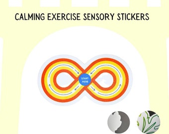 Calming Sensory Stickers, Large Size Adhesives Fidget Textured Stickers, Anti Stress Calm Exercise, Stress Relief stickers for Adults Teens