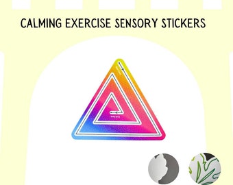 Calming Sensory Stickers, Large Size Adhesives Fidget Textured Stickers, Anti Stress Calm Exercise, Stress Relief stickers for Adults Teens
