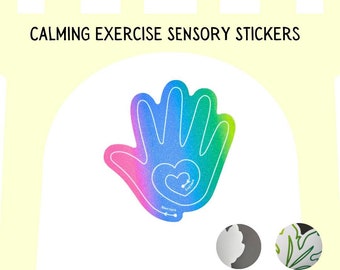Calming Sensory Stickers, Large Size Adhesives Fidget Textured Stickers, Anti Stress Calm Exercise, Stress Relief stickers for Adults Teens