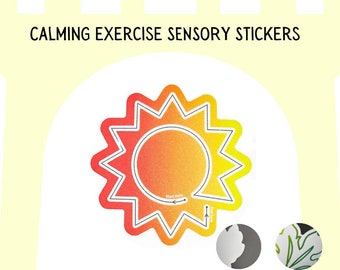 Calming Sensory Stickers, Large Size Adhesives Fidget Textured Stickers, Anti Stress Calm Exercise, Stress Relief stickers for Adults Teens