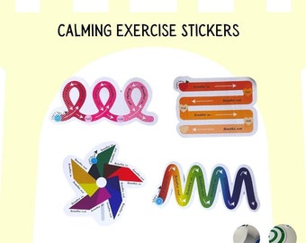 Calming Exercise Sensory Stickers, Adhesives Fidget Textured Stickers, Anti Stress Calm Exercise Tape,Stress Relief for Adults Teens Lines
