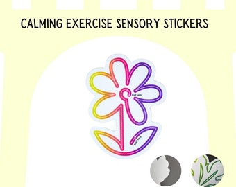 Calming Sensory Stickers, Large Size Adhesives Fidget Textured Stickers, Anti Stress Calm Exercise, Stress Relief stickers for Adults Teens