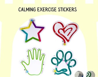 Calming Exercise Sensory Stickers, Adhesives Fidget Textured Stickers, Anti Stress Calm Exercise Tape,Stress Relief for Adults Teens Games