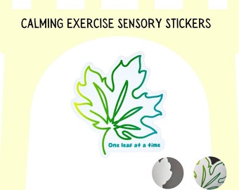 Calming Sensory Stickers, Large Size Adhesives Fidget Textured Stickers, Anti Stress Calm Exercise, Stress Relief stickers for Adults Teens