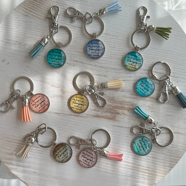 Sometimes you forget you're Awesome Inspirational Keychain Keyring Gift for best friend coworker sister brother daughter son Handmade Gifts
