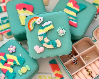 Girl Gift Teenage Girl Birthday Gift Monogrammed Jewelry Box Personalized Gift for Girls Junior Bridesmaid Chenille Patch Kawaii Charm Box