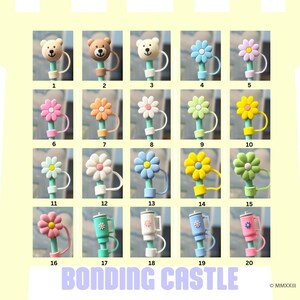 Coperture per cannucce Stanley, Coperture per cannucce Kawaii, Topper per cannucce, Copertura per cannucce di vetro e metallo 9-11 mm Apertura per cannucce