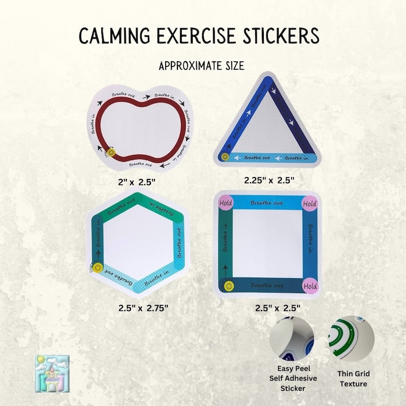 Calming Exercise Sensory Stickers, Adhesives Fidget Textured Stickers ...