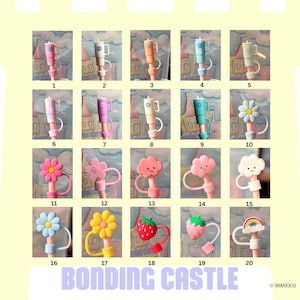Coperture per cannucce Stanley, Coperture per cannucce Kawaii, Topper per cannucce, Copertura per cannucce di vetro e metallo 9-11 mm Apertura per cannucce