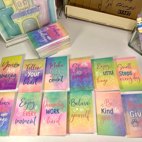 Self Love Quotes Small Journals Rainbow Inspirational Covers Pocket Size Notepad Monthly Mini Journal Goal Setting Diary Motivational Quotes