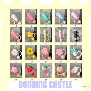 Coperture per cannucce Stanley, Coperture per cannucce Kawaii, Topper per cannucce, Copertura per cannucce di vetro e metallo 9-11 mm Apertura per cannucce