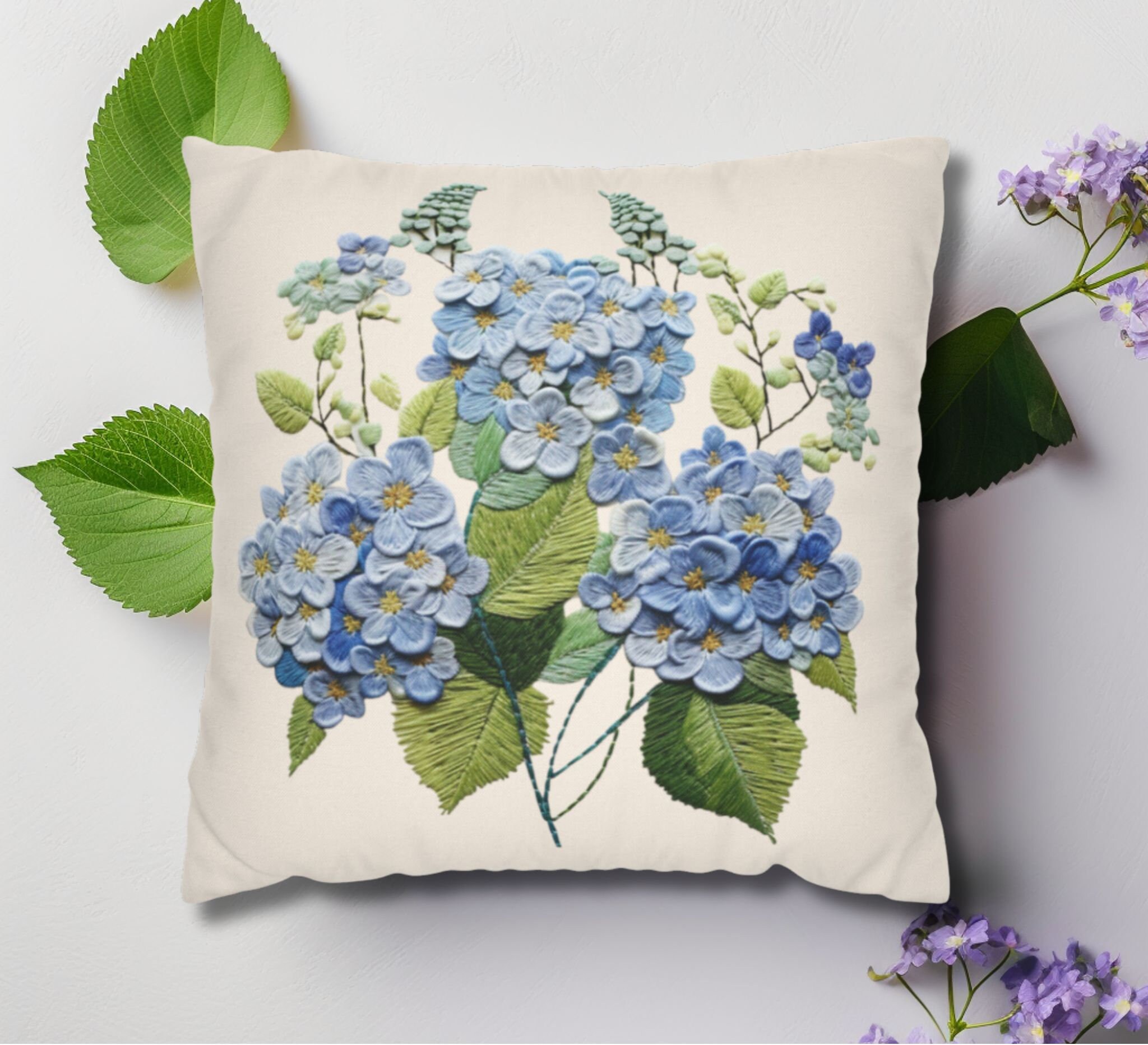 Whispering Hydrangea Never-Flatten Rocker Chair Cushion Set