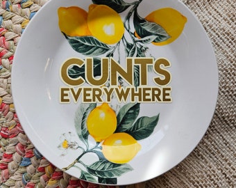 Rude verzamelbord – 'Cunts Everywhere' – vintage geüpcycled vloekbord – grappig decor voor volwassenen