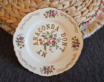 My Anaconda Don't Plate – Grappig vintage verzamelbord – Rude upcycled muurkunst
