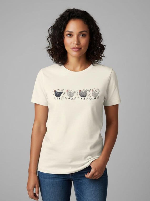 Rustic Farmhouse Chicken Graphic Tee: Cottagecore Country Girl Style