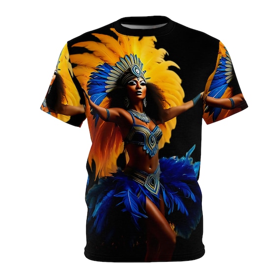 Vibrant Brazilian Samba Carnival Dancer Tee | Unisex Festival Streetwear | Colorful Music Lover Shirt