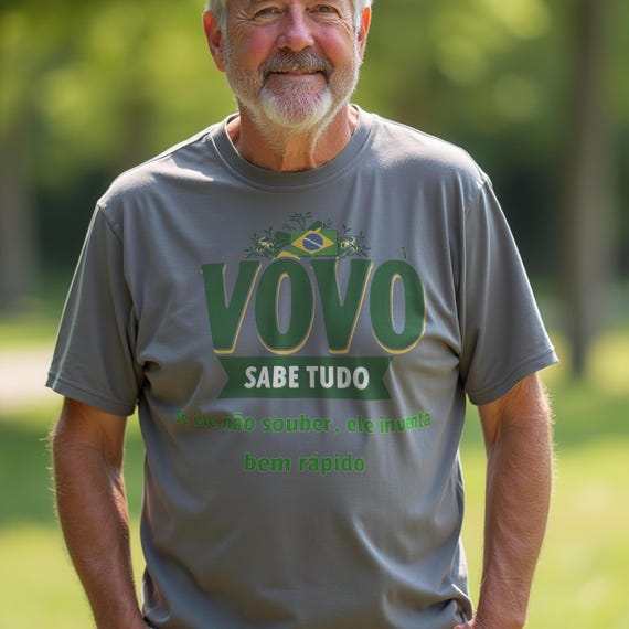 Vovô Sabe Tudo Shirt | Funny Brazilian Grandpa Tee | Gift for Brazilian Families