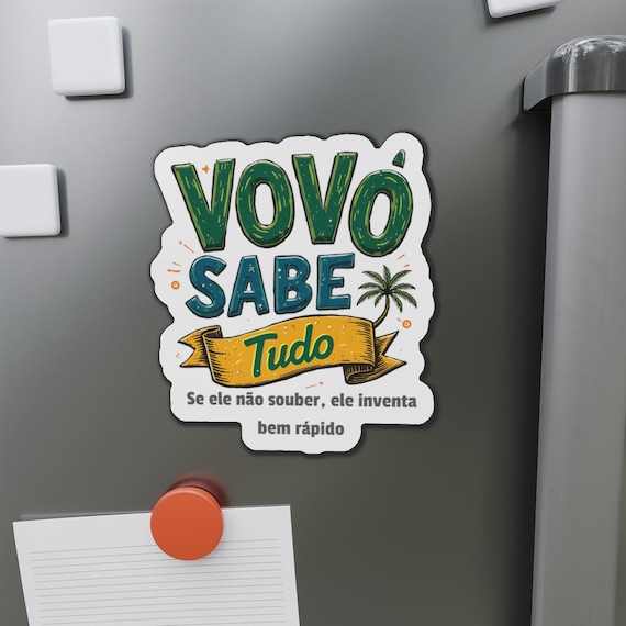 Vovô Sabe Tudo Die-Cut Magnet Funny Portuguese Grandpa Refrigerator Magnet