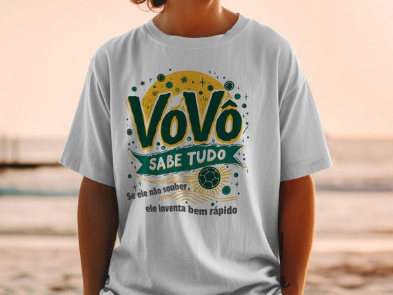 Vovô Sabe Tudo T-Shirt, Vovô Design Shirt, Funny Portuguese Quote Tee, Grandfather Gift Shirt, Cool Graphic Tee, Soccer Inspired T-Shirt