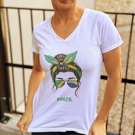 Brazilian Flag Sunglasses Shirt: Festive Women's Vacation Tee for Brazil Travel, Summer & Sports brasil t shirt
