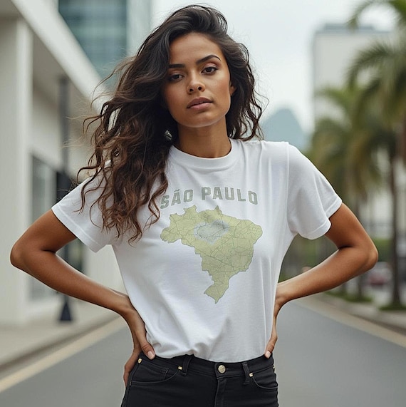 Personalized Brazil City Map T-Shirt: Brazilian Heritage Tee