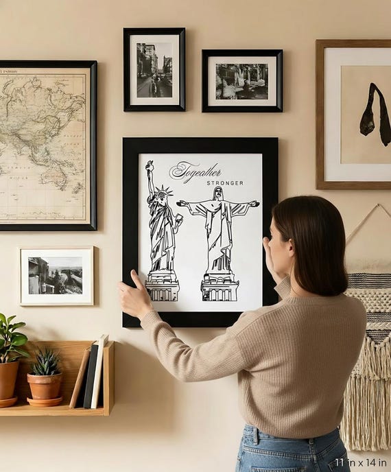 Custom Wedding Gift Framed Print: Brazil Couple Art, Marriage Date Keepsake