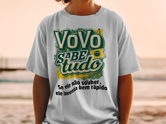 Vintage Vovô Sabe Tudo T-shirt, Se Ele Não Souber, Ele Inventa Bem Rápido Tee, Fun Portuguese Grandpa Quote Shirt brasil t shirt