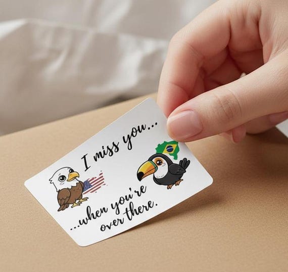 I miss you when you're over there Sticker Valentine's gift Brazil USA