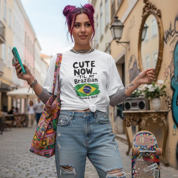 Funny Brazilian Pride T-Shirt Brazil Flag Graphic Tee