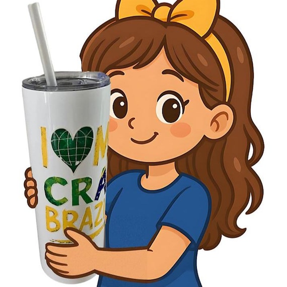 Brazil Tumbler 20oz Insulated Stainless Steel Travel Cup Brazil Gift