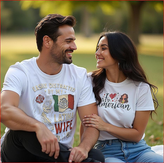Easily Distracted by My Latina Wife Shirt, Funny Gift Mexican Husband, Dia de los Muertos Couple Tee, Romantic Latino Shirt brasil t shirt