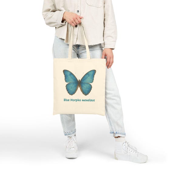 Blue Morpho Butterfly Tote Bag | Vintage Entomology Illustration