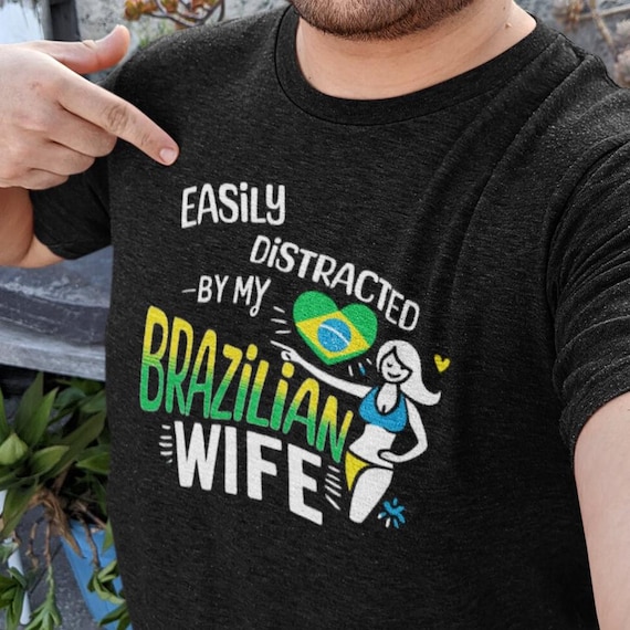 Brazilian Pride Shirt: Mixed Family Couple Tee for Spouse Married into Brazil Culture